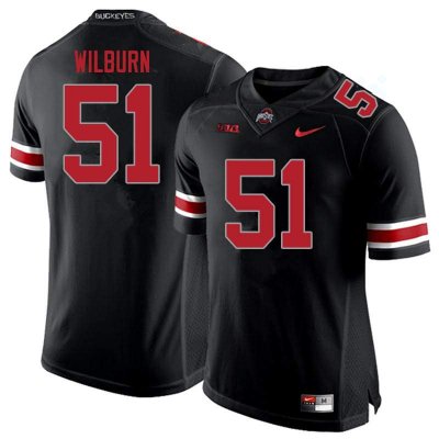 NCAA Ohio State Buckeyes Men's #51 Trayvon Wilburn Blackout Nike Football College Jersey TXE0045WU